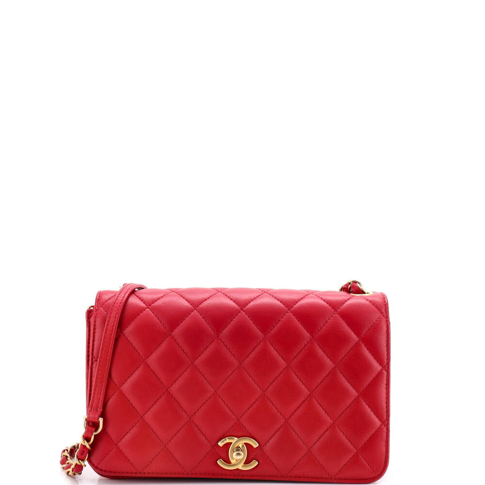 Chanel Medium CC Side Chain Full Flap Bag Quilted Calfskin
